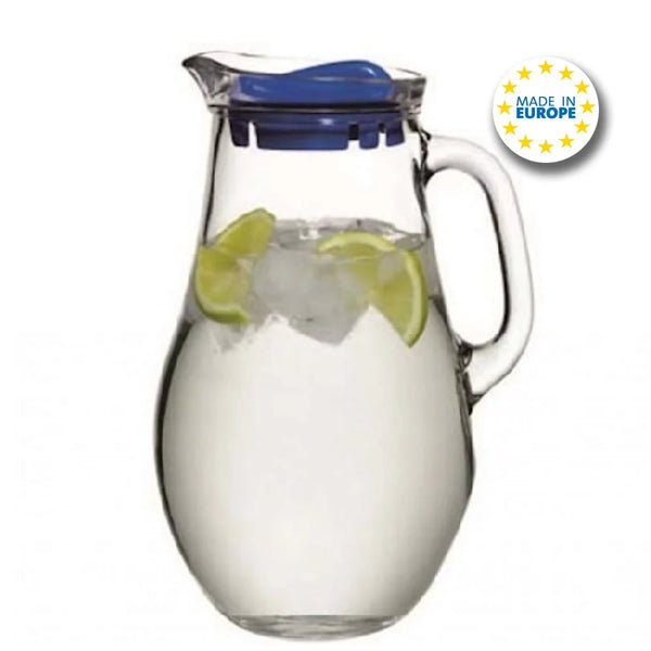Pasabahce Glass Pitcher with Lid and Handle, 61.7 oz