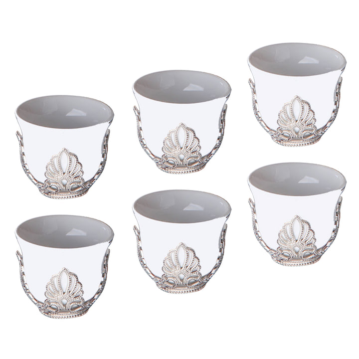 Mirra Coffee Cup Set of 6 with Gold Holders
