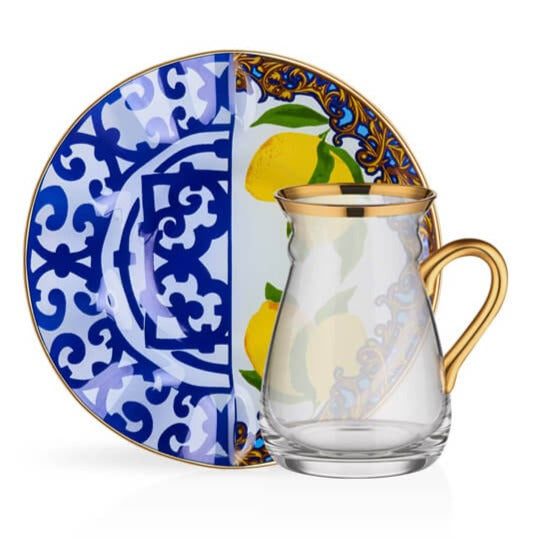 Laila Turkish Tea Glass Set, 12 Pcs, 4.7 Oz (140 cc)