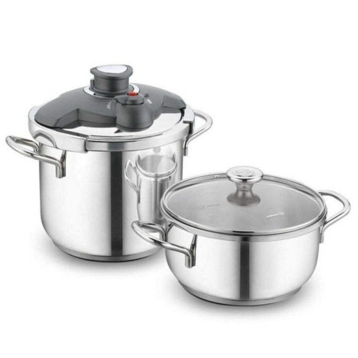 Korkmaz Alia Stainless Steel with Glass Lid Cookware and Pressure Pot