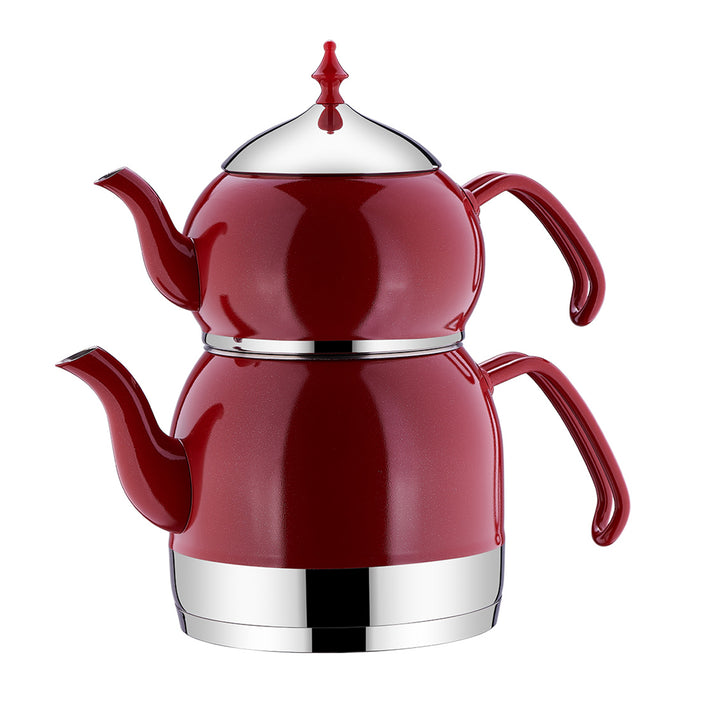 Korkmaz Rena Stainless Steel Double Turkish Teapot Set