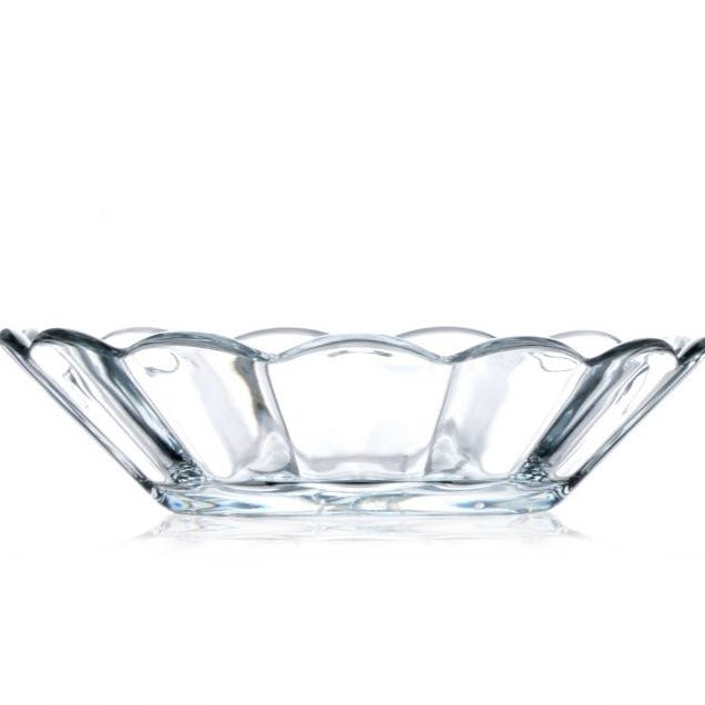 Tempo Flower Style Glass Teacup Saucers, 4.2 in (106 mm)
