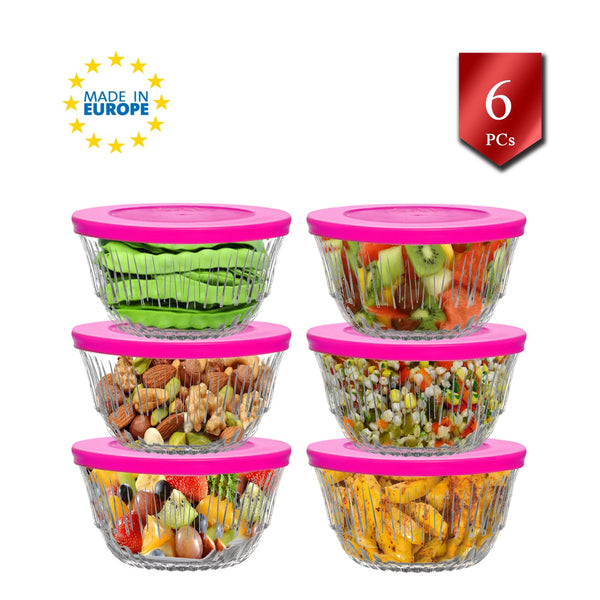 Crystal Clear Glass Food Storage Containers Set of 6, 7.2 oz