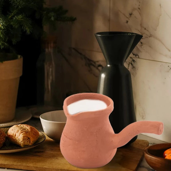 Handmade Clay Turkish Coffee Pot, Terracotta Coffee Maker
