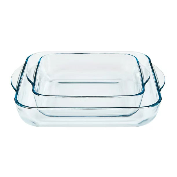 Glass Baking Dishes for Oven, Square Bakeware, Set of 2