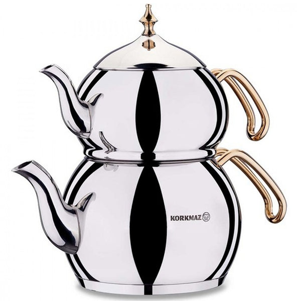 Korkmaz Hanedan Turkish Teapot Set for Stovetop, 3.3 qt