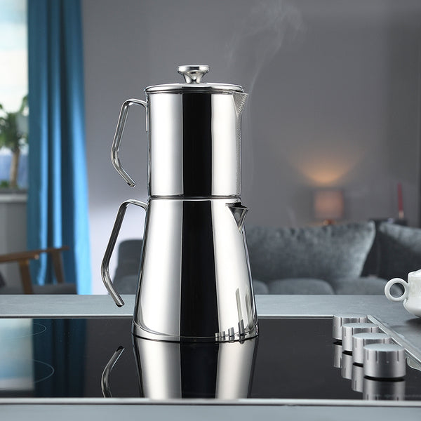 Korkmaz Aqua Stainless Steel French Press Teapot Set