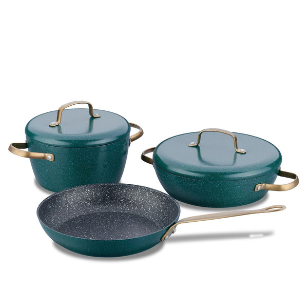 Korkmaz Vintage Cookware Set, 5 Pcs Nonstick Pot and Pan Set