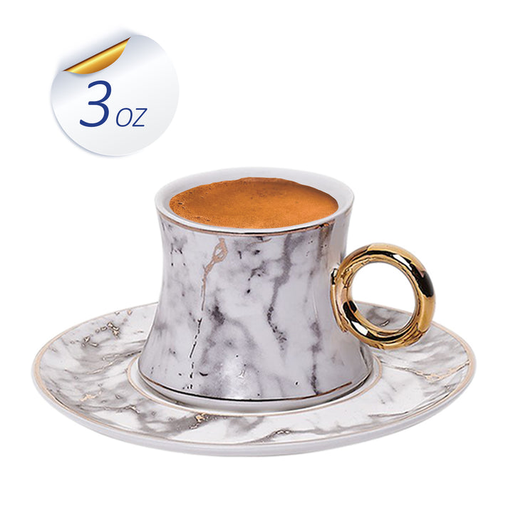 Korkmaz Freedom Turkish Porcelain Coffee Cups Set of 6