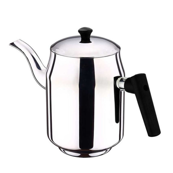 Stainless-Steel Single Teapot with Bakelite Lid and Handle
