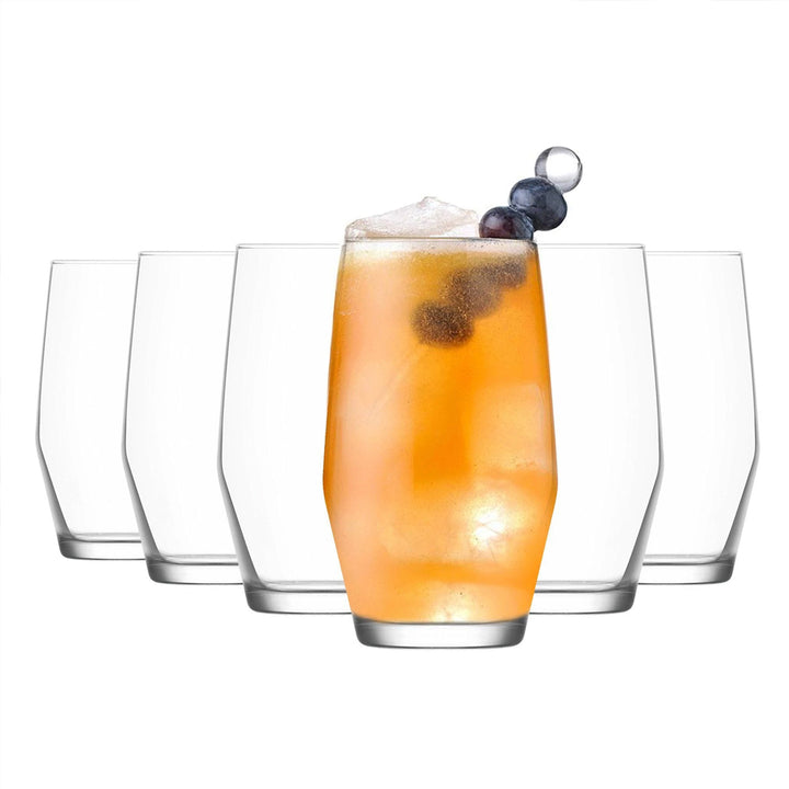 Lav Ella Highball Drinking Glass Set of 6, 16.75 Oz (495 cc)