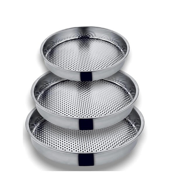 Stainless Trays for Turkish Cuisine, Cig Kofte Trays, 3 Pcs