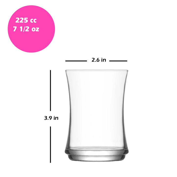 Lav Lune Water Glass Set, 6 Pcs, 7.75 Oz (225 cc) 