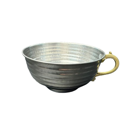 Hammered Stainless-Steel Ayran Bowl with Handle