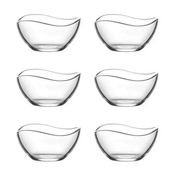 Lav Mini Glass Pinch Bowls Set of 6, Condiment Bowl, 2.25 oz
