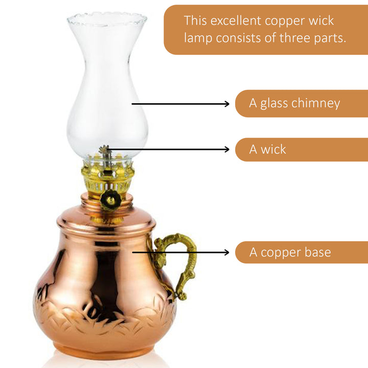 Moonlight Handmade Traditional Vintage Copper Oil & Gas Lamp