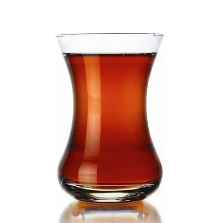 Turkish Tea Glasses Set, Glass Tea Cups, 6 Pcs, 4.25 Oz