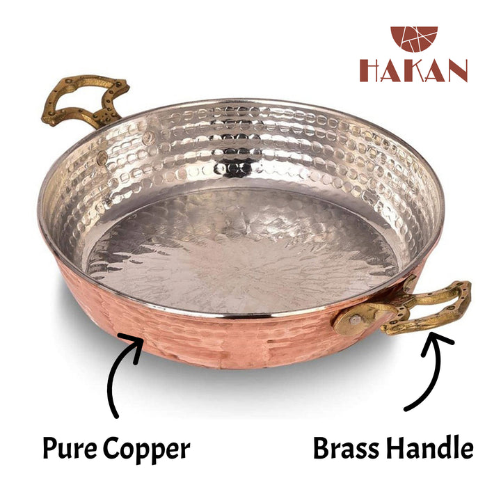 Copper Round Chef Pan, Authentic Design Copper Cookware