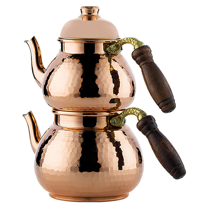 Hammered Samovar Style Vintage Copper Tea Kettle Pot