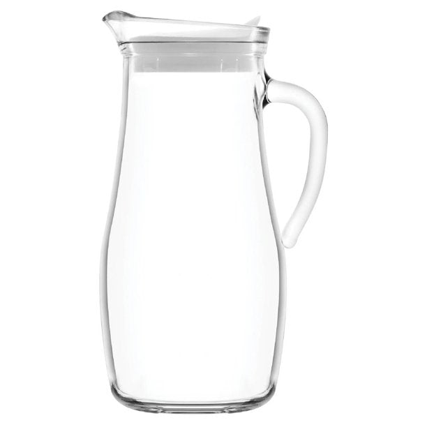 Lav Misket Glass Pitcher with Spout and Handle, 61 Oz