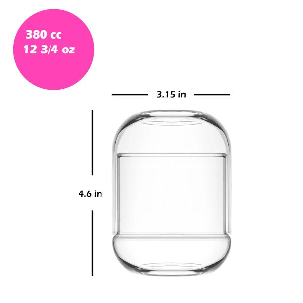 Duo Glass Food Container Set with Dome Lid, 6 Pcs, 12.75 Oz