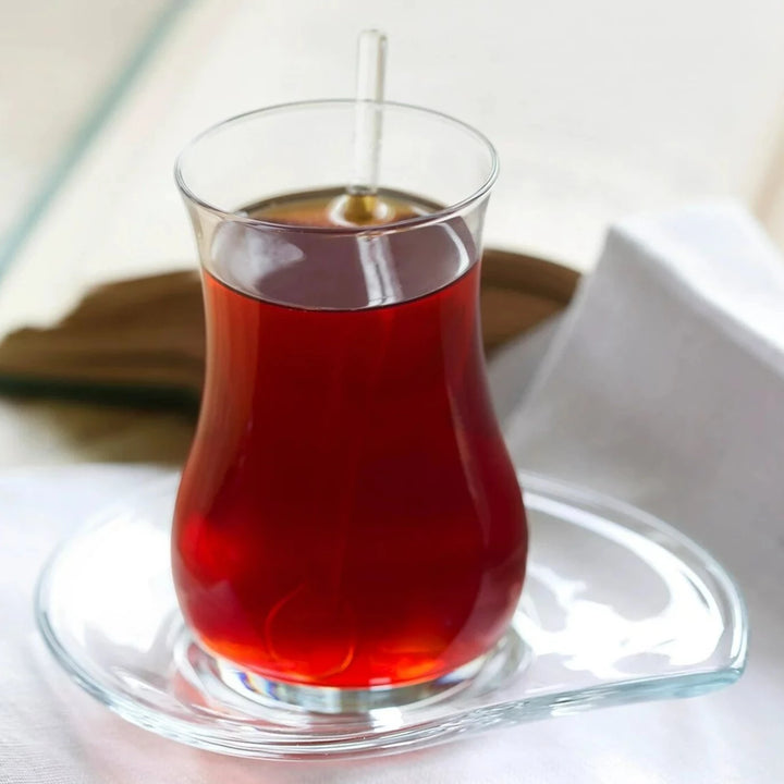 Lav Turkish Tea Glasses for Hot Beverages, Set of 6, 5.75 oz