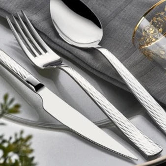 Lara Stainless Steel Dinner Fork Set, Silver, 6 Pcs
