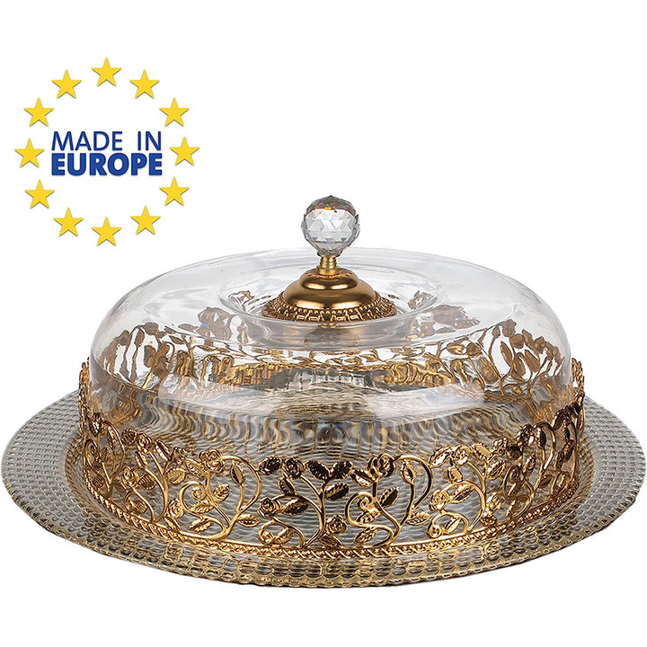 Handmade Cake Stand with Dome, Round Cake Holder with Cover