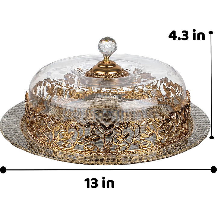 Handmade Cake Stand with Dome, Round Cake Holder with Cover