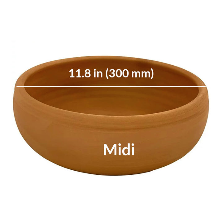 Handmade Clay Pan, Unglazed Cooking and Serving Pot