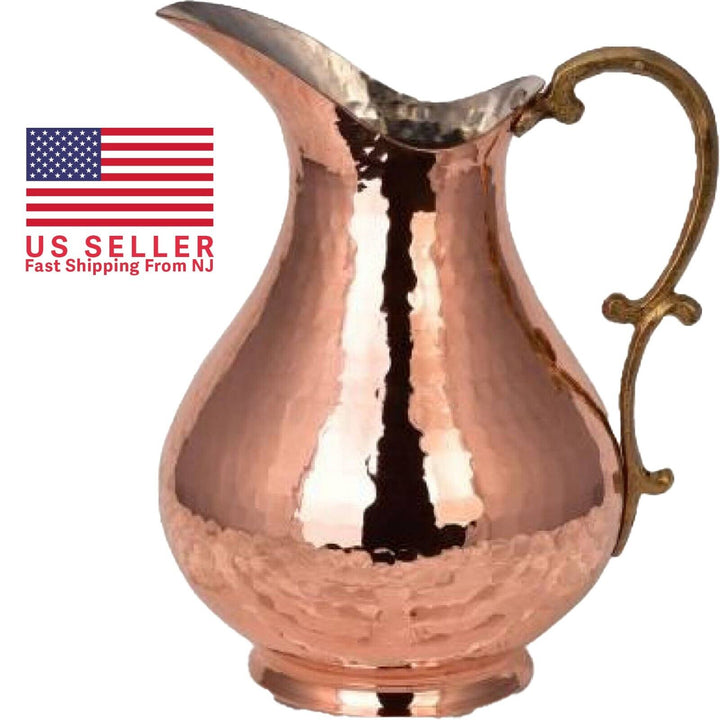 Handmade Copper Water Pitcher, Copper Drinking Vessels, 1 qt