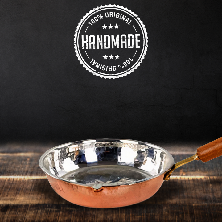 Multipurpose Pure Copper Cookware with Wooden Handle