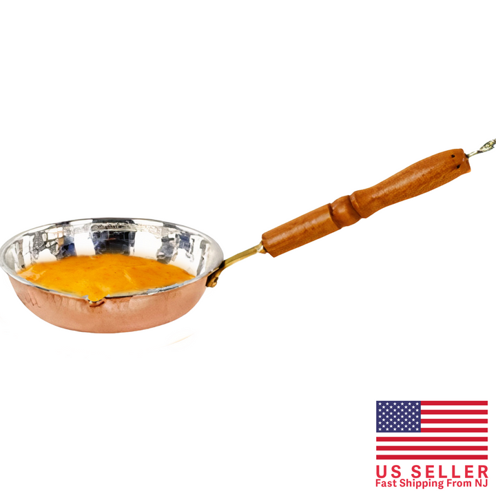 Multipurpose Pure Copper Cookware with Wooden Handle