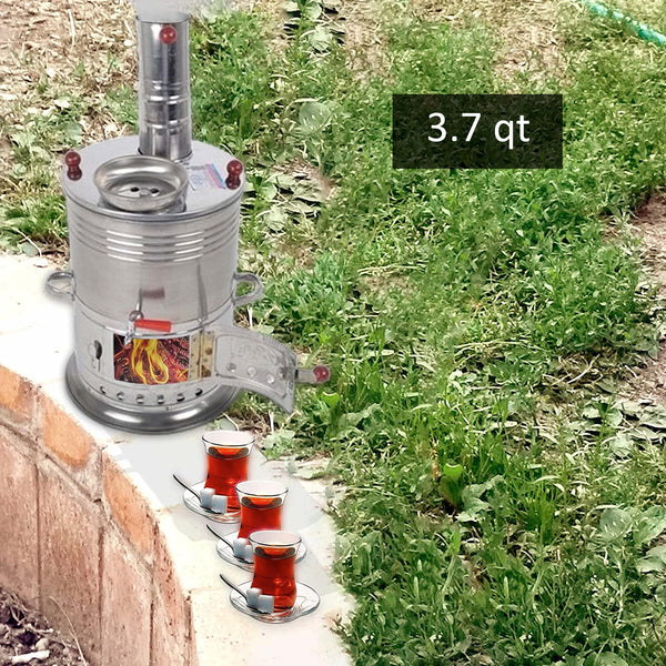 Turkish Samovar Tea Kettle, Camping Water Boiler Tea Pot