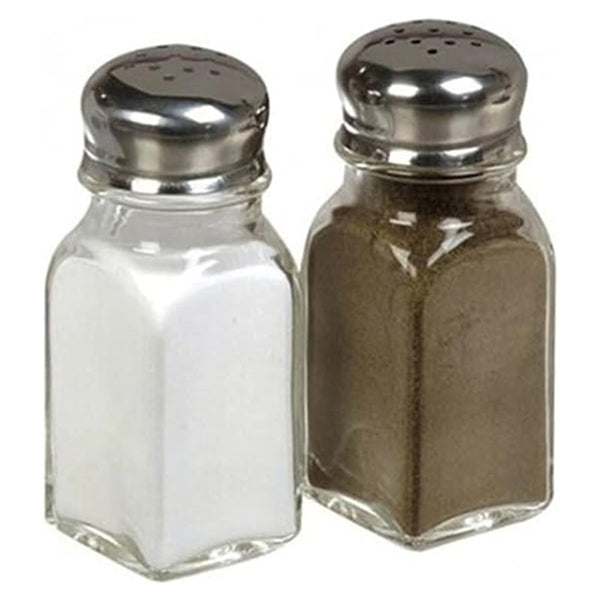 Large Glass Salt and Pepper Shakers for Kitchen, 3.25 oz