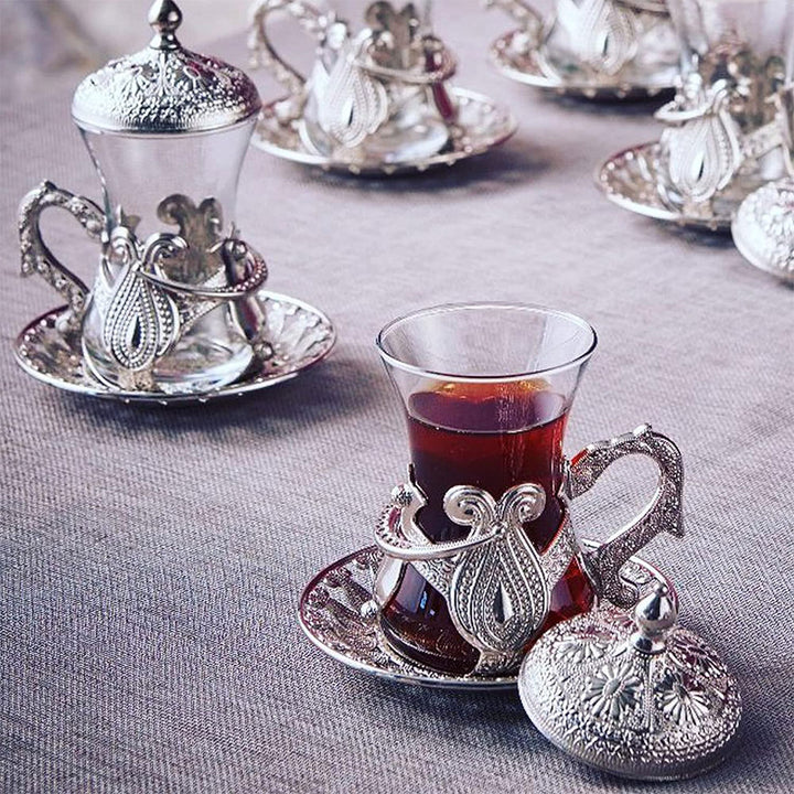 Vintage Housewarming Tea Cups Gift Set of 6 for Women